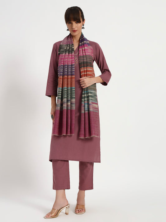 Handcrafted Pashmina Stripe & Diamond Stole