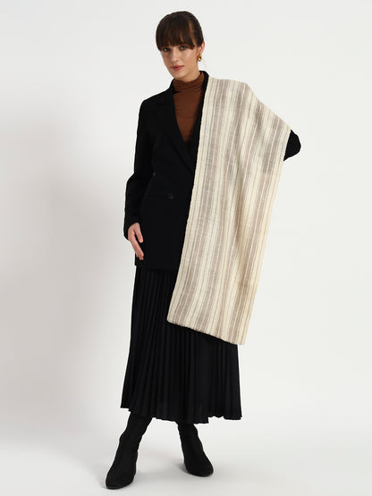 Handcrafted 4-Ply Striped Pashmina Scarf