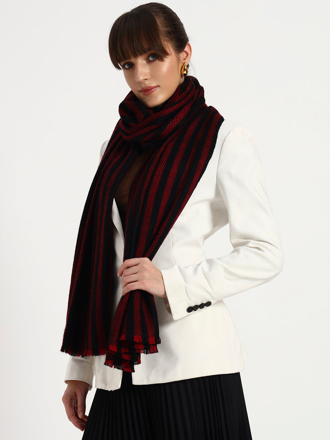 Handcrafted 4-Ply Striped Pashmina Stole