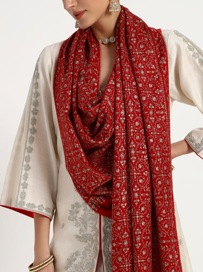 Handcrafted Pashmina Sozni Jaal Stole 