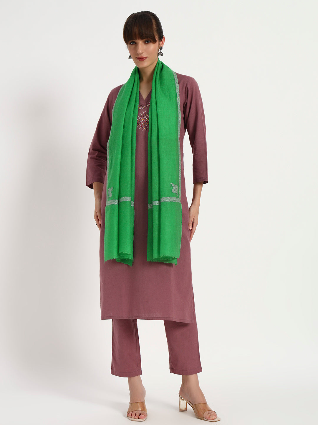 Women's Handcrafted Pashmina Sozni Hashidaar Stole