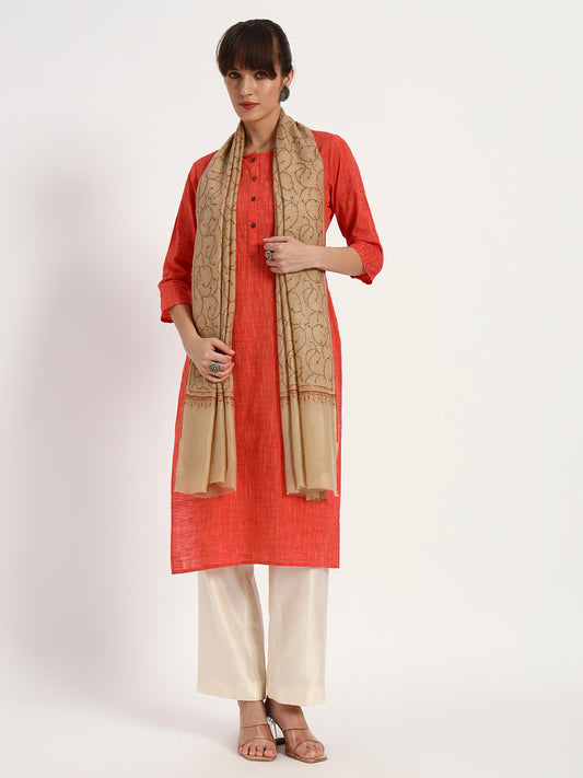 Handcrafted Pashmina Sozni Jaal Stole for Women