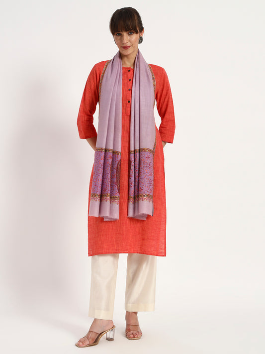 Handcrafted Pashmina Sozni Palladaar Stole for Women