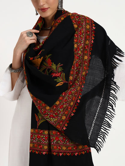 Women's Wool Ari Hand-Embroidered Stole