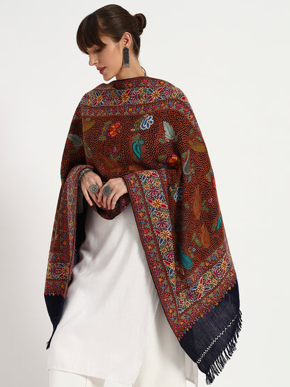 Women’s Wool Ari Hand-Embroidered Jamawar Stole
