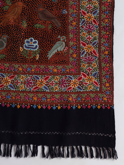 Women’s Wool Ari Hand-Embroidered Jamawar Stole