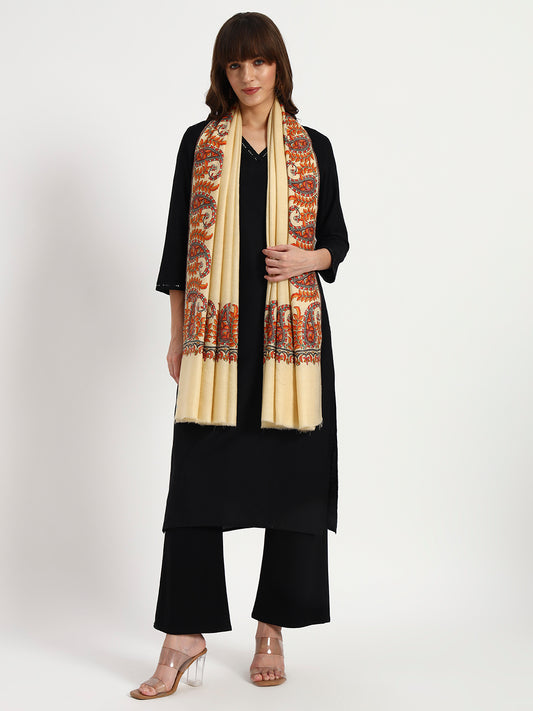 Women's Handcrafted Pashmina Sozni Dordaar Embroidered Shawl 