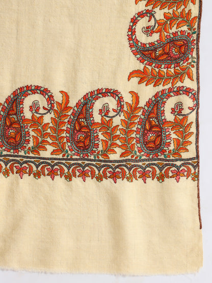 Women's Handcrafted Pashmina Sozni Dordaar Embroidered Shawl 