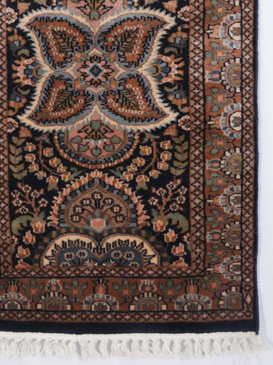 Authentic Persian Hand-Knotted Carpet Runner 2×8 ft | Wool & Silk Rug | Made in Kashmir